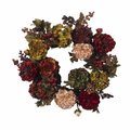 Nearly Natural 22 in. Autumn Hydrangea Peony Wreath 4911